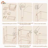 Récipient de stockage de nourriture de cuisine en plastique chariot chariot avec roues en plastique PP écologique 5 couches d'étagères pour usage domestique