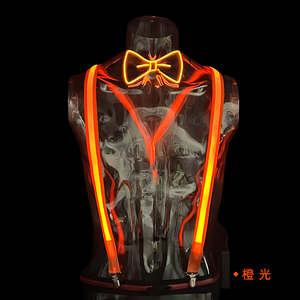 Bretelles lumineuses LED Nœud papillon Ensemble de fête Fashion Party Dress up Performance Latin dancer Ladies Luminous Suspenders Bow Tie - Product Image 2