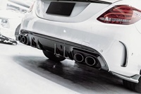 Diffuseur arrière de style C43 avec embouts d'échappement pour Mercedes Benz classe C W205 2014-2019 tuyau d'échappement de diffuseur arrière
