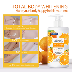 Etiqueta privada 300ml Hombres Mujeres Anti Manchas oscuras Hidratante Blanqueamiento Vitamina C Cúrcuma Ácido Kójico Loción corporal - Product Image 6