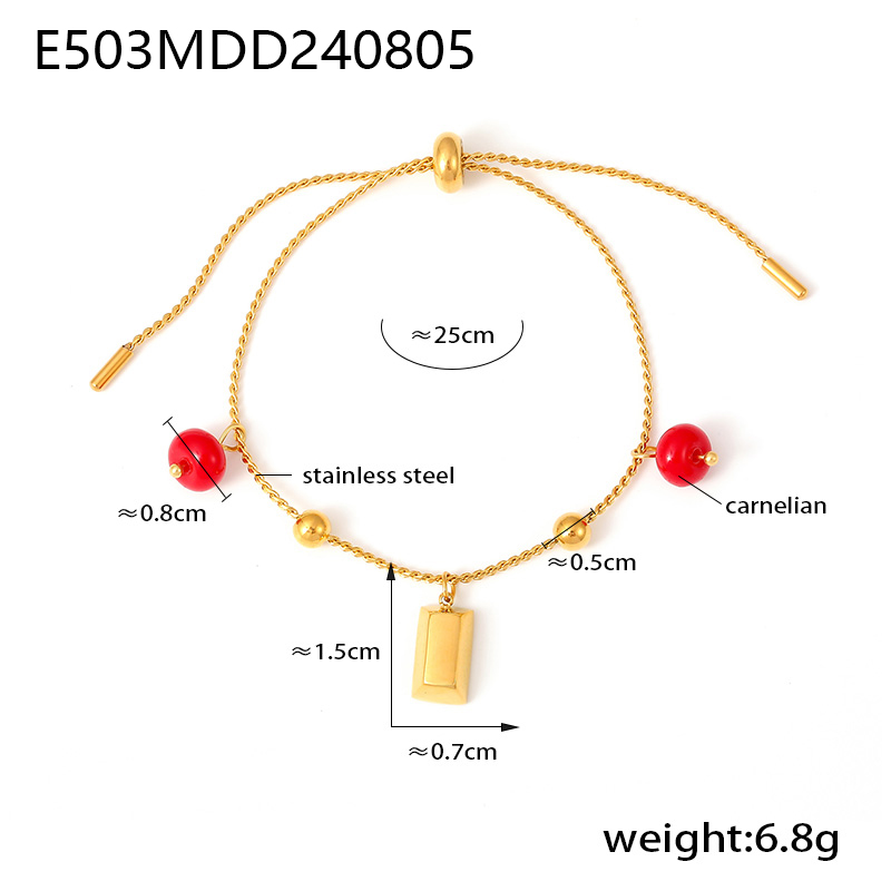 Bracelet rouge doré E503