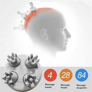 Masseur de Cuir Chevelu Électrique Portable Rechargeable Étanche IPX7 Sans Fil avec 4 Têtes et Huile Essentielle – Vente en Gros - Product Image 5
