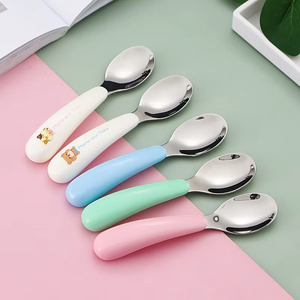 Cubiertos de Acero Inoxidable 304 para Bebés, Juego de 2 Piezas, Tenedor y Cuchara con Estuche Portátil, Juego de Cubiertos para Niños - Product Image 1