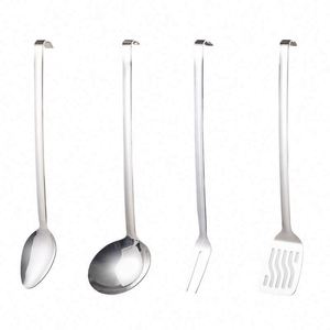 Louche de cuisine en acier inoxydable 201 avec long manche pour soupe, bouillie et cuillère à soupe, outil métallique durable - Product Image 1