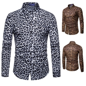 Chemise à manches longues pour <span class=keywords><strong>homme</strong></span> à imprimé léopard, nouvelle arrivée 2025 - Hauts décontractés <span class=keywords><strong>grande</strong></span> <span class=keywords><strong>taille</strong></span> pour le printemps et l'automne, parfaits pour le streetwear - Product Image 2