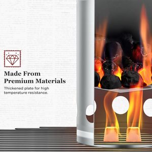 Parrilla Portátil de Acero Inoxidable SEJR, Parrilla de Carbón para Exteriores con Chimenea de Encendido, 16x27x27cm - Product Image 6