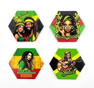 Wholesale Modern Home Decor 2025 Personalized 3D Ocean Wooden Fridge Magnet Custom Jamaican <b>Flag</b> Design Small Souvenir - Product Image 2