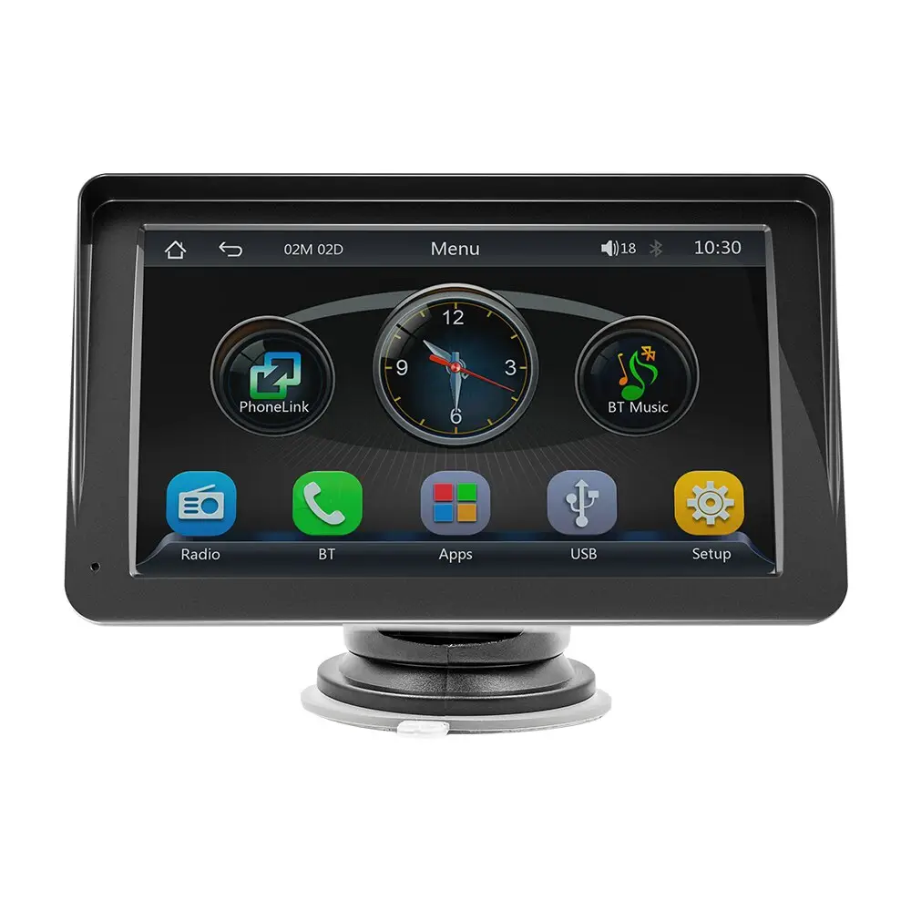 Reproductor de vídeo Multimedia Universal de 7 pulgadas para coche y pantalla táctil automática inalámbrica Android parasol inalámbrico Carplay 5300