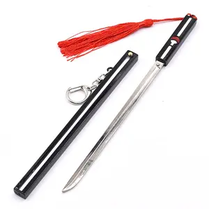 Styles personnalisés 22cm jouet modèle métal Narutoes Anime Katana porte-clés noir Sasuke petite épée chinoise pour la décoration