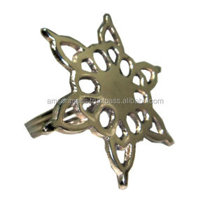 Boucles de serviette rondes en métal pour le dîner de fête de vacances Rond de serviette de mariage pour la table de dîner avec porte-serviettes de finition antique - Product Image 1