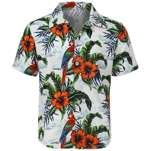 Sublimazione personalizzata stampa digitale da uomo stile Aloha manica con stampa floreale camicie hawaiane camicie da spiaggia floreali Casual camicia Hawaii - Product Image 1