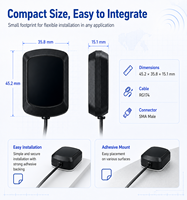 Antenne active GNSS compacte, antenne GPS externe, connectivité SMA, protection IP67 pour appareils embarqués, systèmes de suivi de véhicules