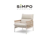 SIMPOLIFESTYLE Mobilier d'extérieur haut de gamme OLIVIA, chaise longue en corde 2 places, pour jardin, terrasse, hôtel, complexe hôtelier, salon en aluminium et teck, parc