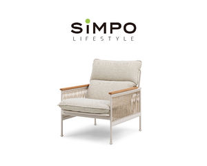 SIMPOLIFESTYLE Mobilier d'extérieur haut de gamme OLIVIA, chaise longue en corde, 2 places, jardin, terrasse, hôtel, complexe hôtelier, ensemble de canapés en aluminium et en teck - Product Image 3