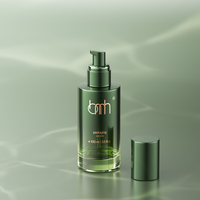 Emballage de luxe pour soins de la peau en verre givré vert noir, flacon compte-gouttes en verre pour sérum d'huile essentielle 30 ml