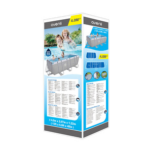 <span class=keywords><strong>Piscine</strong></span> <span class=keywords><strong>hors</strong></span> <span class=keywords><strong>sol</strong></span> rectangulaire à structure métallique, grande taille 4,0m x 2,07m x 1,22m, la plus vendue, <span class=keywords><strong>pour</strong></span> jardin extérieur - Product Image 6