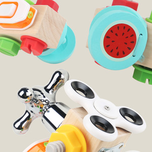 Cassetta degli <span class=keywords><strong>attrezzi</strong></span> per la riparazione del <span class=keywords><strong>legno</strong></span> portatile per bambini e bambini maschi di attività educativa cubi con vite che smontano il dado auto - Product Image 5