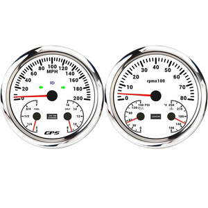 110Mm Trắng Thép Không Gỉ Cho Đồng Hồ Đo Tự Động Thiết Lập 0-200mph GPS Đồng Hồ Tốc Độ Đo Tốc Độ 8000Rpm Máy Đo Tốc Độ Nhiên Liệu Mức Dầu - Product Image 1