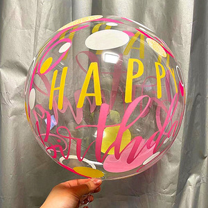 Wholesale 20inch Double-Sided Printed Happy <strong>Birthday</strong> Bobo Balloons <strong>for</strong> <strong>Birthday</strong> Party Festival <strong>Decoration</strong> - Product Image 4