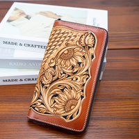 Dompet Panjang Kulit Sapi Asli Minimalis Vintage Anti Maling SNAIL dengan Ritsleting