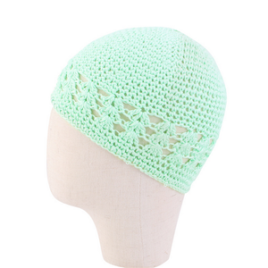 S7949 جديد 2022 الخريف الشتاء اضافية كبيرة لمط الكروشيه قبعة صغيرة محبوكة نسج الكوفي القبعات الجمجمة قبعات - Product Image 5