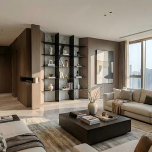 Scaffale a Parete Modulare di Lusso Moderno e Minimalista in Alluminio Metallico Personalizzato con Luce a LED <span class=keywords><strong>per</strong></span> Soggiorno e Ufficio - Product Image 1