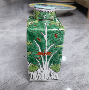 Motif de chou peint à la main pot de thé en céramique de mariage traditionnel écologique décoration de la maison capacité 1-2L boîte de thé Bok Choy - Product Image 5