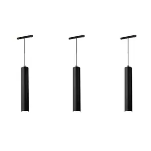 Sistema de iluminação magnética ajustável para trilhos, luminária pendente LED em alumínio, tamanho mini, preto e branco, 6W, 8W, 10W