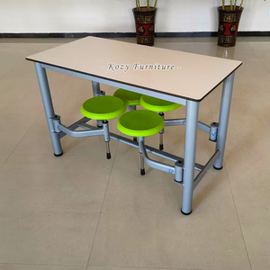 <strong>Canteen</strong> <strong>Table</strong> and Chair Combination Factory School Students Conjoined <strong>Table</strong> 4 People Retractable Fast <strong>Table</strong> Customization - Product Image 3