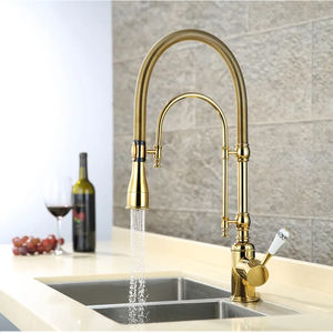 Grifo mezclador de cocina de <span class=keywords><strong>Casa</strong></span> Dorada de lujo <span class=keywords><strong>Aida</strong></span>, grifo mezclador de agua fría y caliente de cerámica moderno para fregadero de cocina - Product Image 2