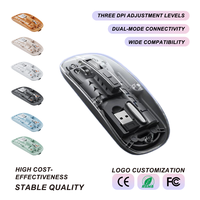 Souris sans fil silencieuse pour le bureau, le travail nocturne, la salle d'étude, coque transparente, couvercle magnétique, sans rétroéclairage, 500 mAh, approvisionnement en vrac, OEM