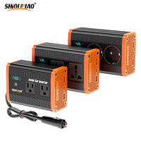 SHiOUMAO Onduleur de Voiture à Onde Sinusoïdale Modifiée 300W, Adaptateur Secteur 12V vers 110V, 2 Ports USB à Charge Rapide, Convertisseur DC vers AC