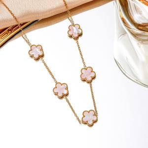 สร้อยคอแฟชั่นขายส่งสุดฮอต 13 มม. ลายโคลเวอร์นำโชค ชุบทองคำแท้ 18k สร้อยคอสแตนเลส สำหรับลูกค้า VIP เท่านั้น - Product Image 2