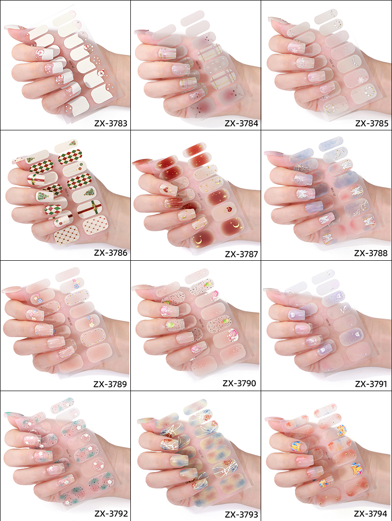 Free Sample Self-Adhesive 100% Gel 3D Nail Polish Wraps Water