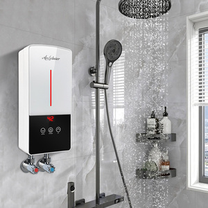 Calentador de agua eléctrico instantáneo de 5500W 220V LED inteligente, de bajo consumo, con control táctil, montado en la pared, IPX4 a prueba de agua, para uso en hoteles. - Product Image 1