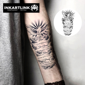 Autocollant de tatouage INKARTLINK pour le corps, autocollant de tatouage en papier, colombe sacrée, citation religieuse, imperméable, écologique, longue durée, 15 jours - Product Image 2
