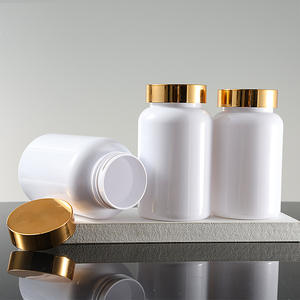 Aangepaste Fabriek Food Grade 140-300Ml Wit Huisdier Plastic Supplement Pil <span class=keywords><strong>Capsule</strong></span> Tablet Kauwgomflesjes Met Flip Top God Cap - Product Image 1