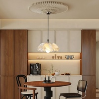 Lustre nordique moderne pour entrée/balcon, finition chromée en forme de pétale, lampe à hauteur réglable et économe en énergie