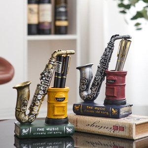 Vintage Saxophone <span class=keywords><strong>Violon</strong></span> Livre <span class=keywords><strong>D</strong></span>écoration Résine porte-plume <span class=keywords><strong>D</strong></span>écoration Salon <span class=keywords><strong>Étude</strong></span> Bureau <span class=keywords><strong>D</strong></span>écoration - Product Image 5