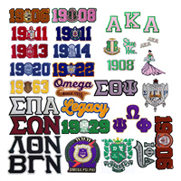Grandes lettres brodées, patchs roses et verts, blason de sororité, chenille, patch thermocollant pour sororité