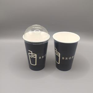 Gobelets en papier jetables personnalisés, imperméables, biodégradables, 12, 16, 22, 30 oz, pour thé froid à emporter, jus, café glacé, cola, boissons à emporter, avec couvercles - Product Image 1