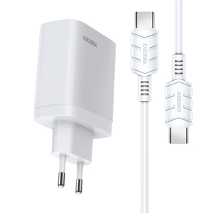 Kakusiga 40W <b>USB</b>-<b>C</b> Fast Charger With 1M <b>Type</b>-<b>C</b> <b>Cable</b> White KSC-813 - Product Image 3