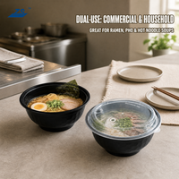 Togo ZS ZS-48 Contenant alimentaire rond jetable de 48 oz sans BPA, compatible micro-ondes, avec couvercle en plastique PP, design moderne