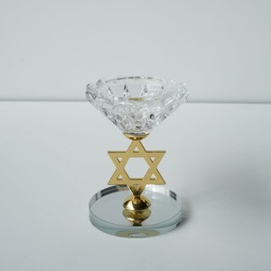 Candelabro de Vidrio Esmerilado de 3 Brazos con Diseño de Estrella de <span class=keywords><strong>David</strong></span> Doble Hecho a Mano, Base Cromada de Cobre para Decoración Navideña del Hogar - Product Image 5