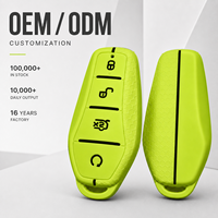 Étui de clé de voiture d'usine à quatre boutons en silicone pour BYD Atto 3 Han EV Dolphin Song Pro, texture nid d'abeille, housse de clé intelligente