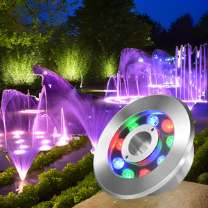 Stainless Steel LED Fountain Lights <b>RGB</b> Colorful Outdoor Waterproof IP68 Underwater - Product Image 2