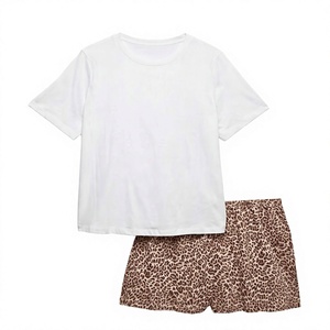 Conjunto de Pijama para Mujer, Manga Corta, Dos Piezas, Pantalones Cortos, Estampado, Algodón, Ropa de Dormir, Precio al por Mayor, OEM, Personalizado - Product Image 3