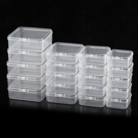 Boîte de rangement rectangulaire en plastique transparent, recyclable, mini boîte à bonbons pour le stockage de petits produits, pour gâteaux, bonbons, vis, emballage