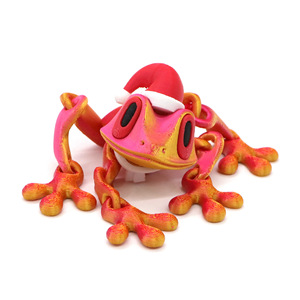 Imán de Refrigerador con Forma de Rana Magnética Impresa en 3D, Articulaciones Móviles, Modelo de Rana de Árbol, Juguete, Éxito de Ventas de Navidad 2025, Rana con Gorro Navideño - Product Image 6