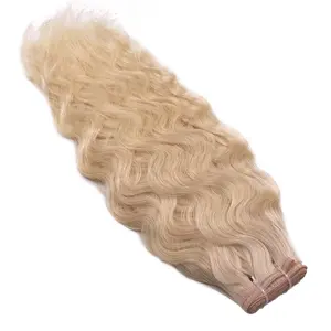 Wavy and curly Russian Seamless Flat Weft European Hair Extensions Human Hair with 100% Good Reviews